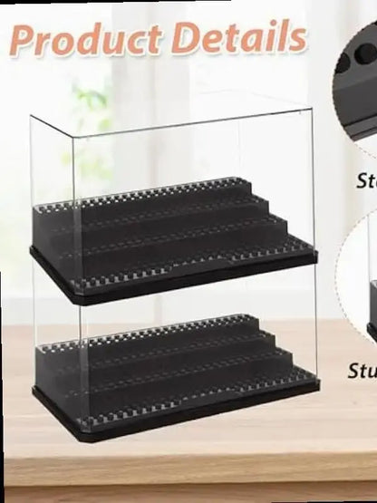 1pc 3-Tier Universal Minifigure Storage Box, Acrylic Collection Display Case, Dustproof Minifigure Organizer Compatible