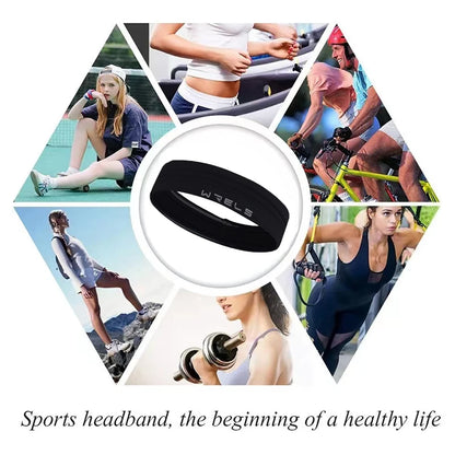 WRELS Headband Sport Band Elastic Non Slip Absorbent Sweatband Workout Running Basketball Gym Fitness Athletic Hair Band