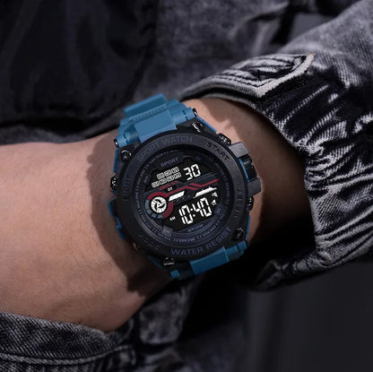 YIKAZE Men's Sports Watch Waterproof Man Sport Watches Multifuction LED Digital Military Watch Alarm Clock Electronic Wristwatch