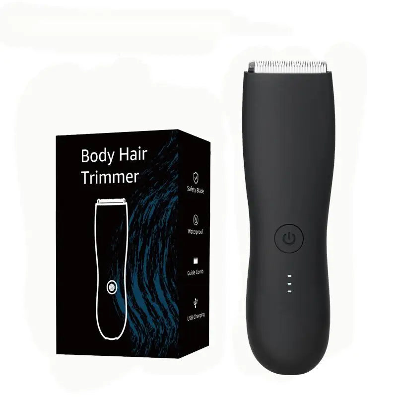 [IPX6] Men's Groin/Body Trimmer w/ SkinSafe - Foil Blades & Precision, Rechargeable Ball Shaver for Sensitive Skin