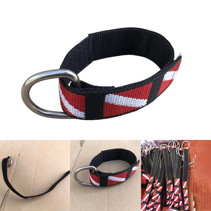1pc Adjustable Scuba Diving Wrist Strap Lanyard Webbing Band With Metal D-Ring Freediving Webbing Holder Strap Swim Pool Parts