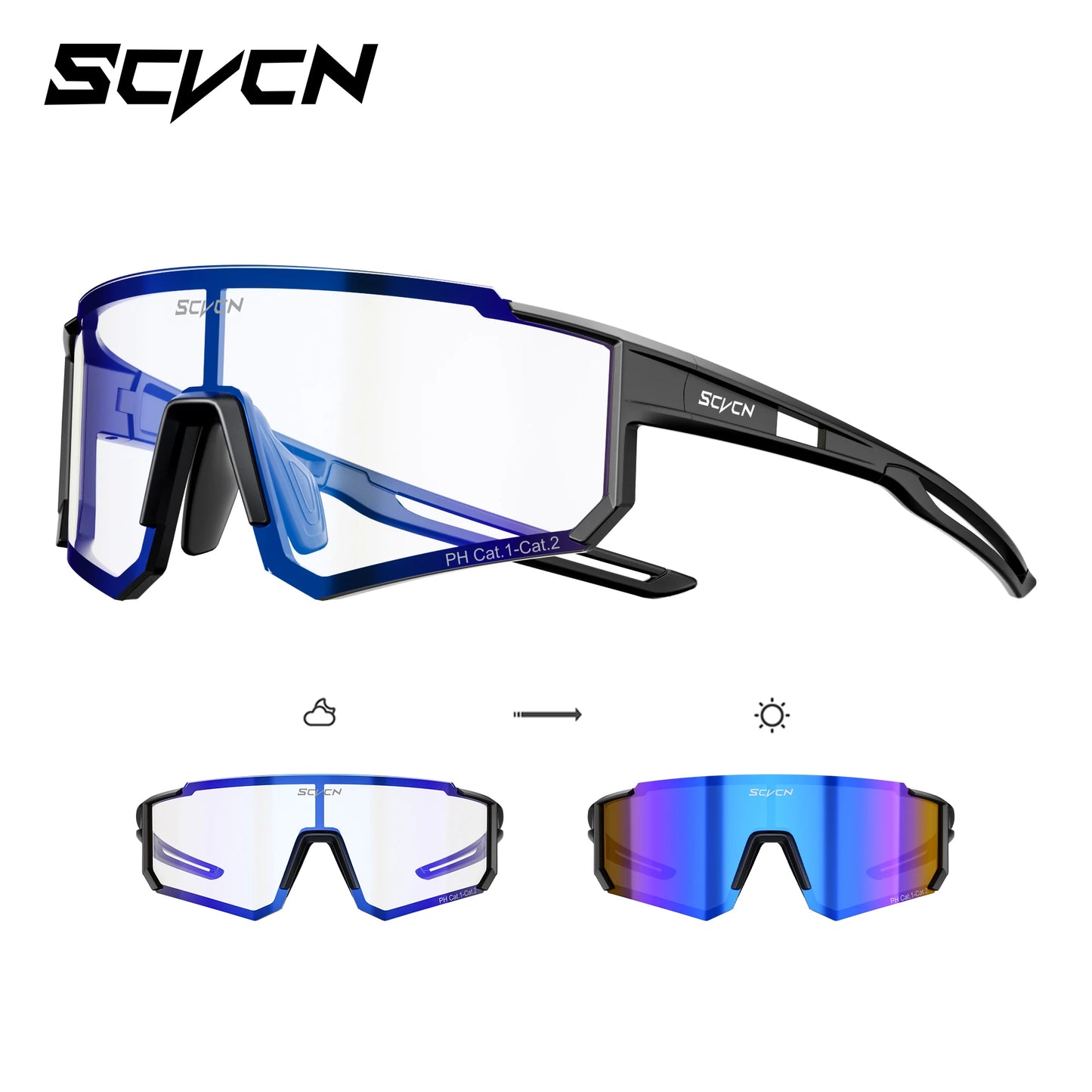 SCVCN Photochromic Sunglasses Outdoor Sports Bike Cycling Glasses Man MTB Climbing Glasses Women Driving Bicycle Eyewear New