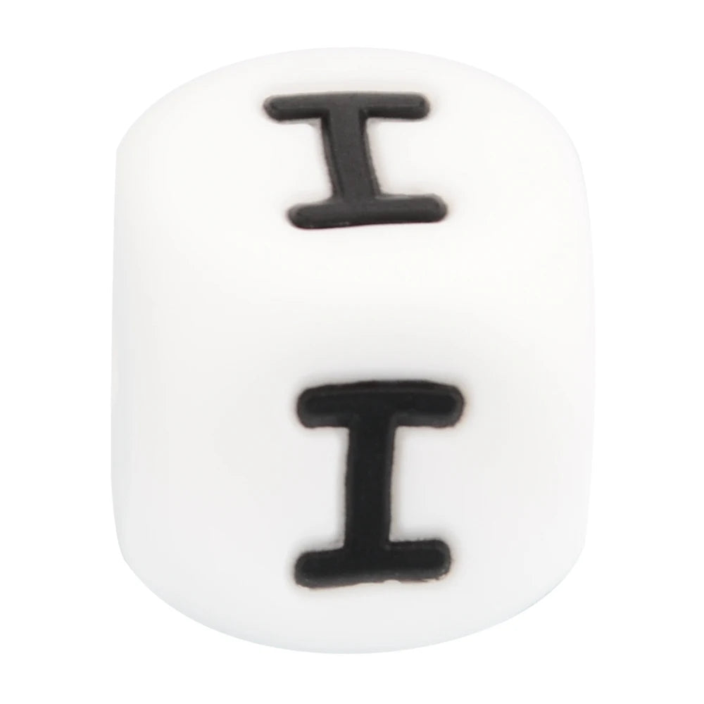 LOFCA 40PCS/Lot Alphabet 12mm Food Grade Letter Silicone Beads Baby Bead Pacifier Chain BPA Free  for Name Make DIY Necklace