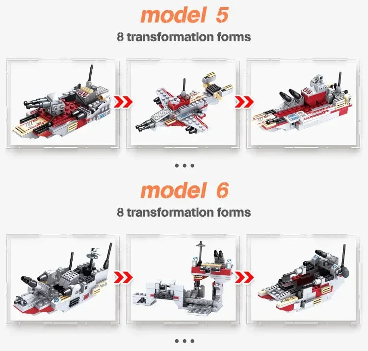 Navy Aircraft Carrier Building Blocks Military Tanks Ships Airplanes Model Warships Building Blocks Assembly Toy Set for Boys