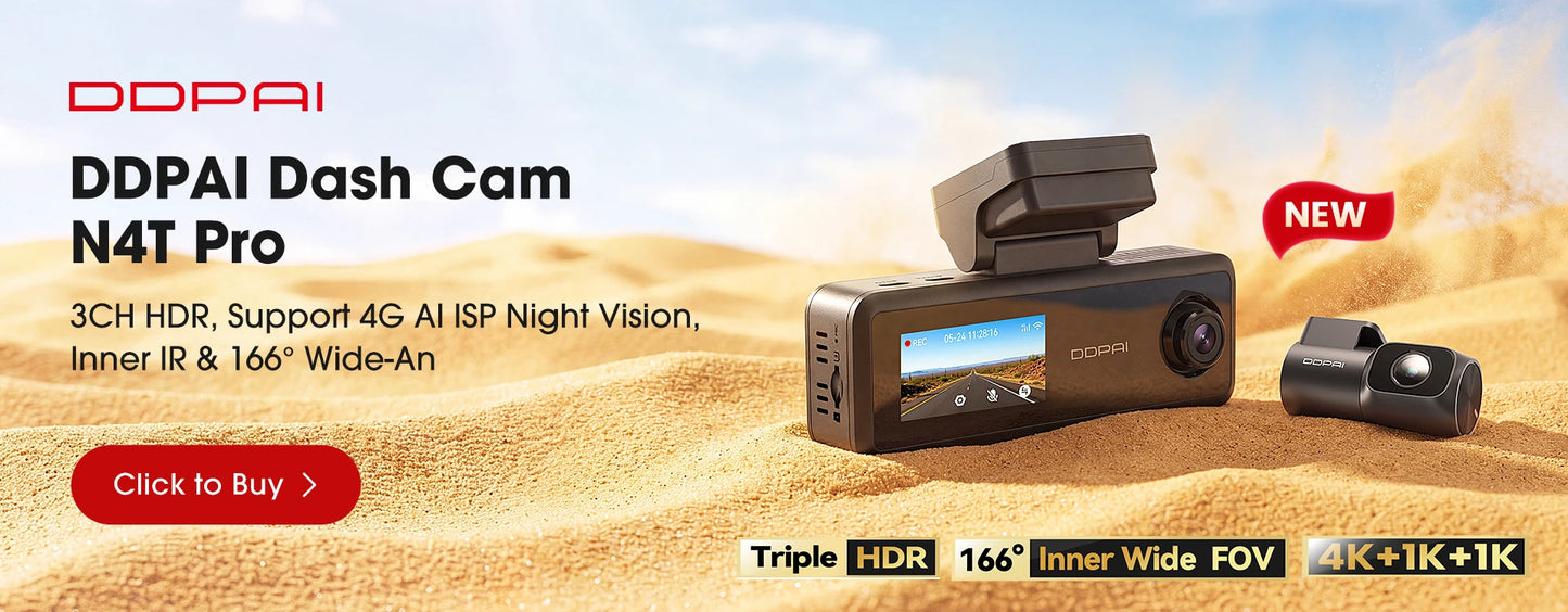 DDPAI 4K+4K New Z90 Master Dual 4K Front Rear Dual HDR for Sony Car Dash Cam ADAS Parking 5GHz WiFi Camera DVR Video Recorder