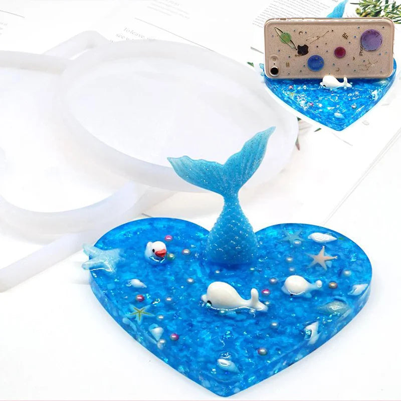 Round Square Rectangle Heart Coaster Silicone Mold Epoxy Resin Mold for DIY Jewelry Storage Base Making Cup Tray Home Decoration