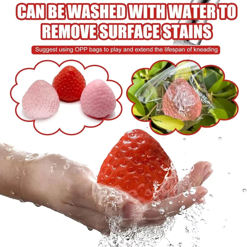 Strawberry Squishy Fidget Toy Slow Rebound Stress Relief Toy Cute Fruit Squeeze Toy Gift Perfect Desk Decoration for Kids Adults