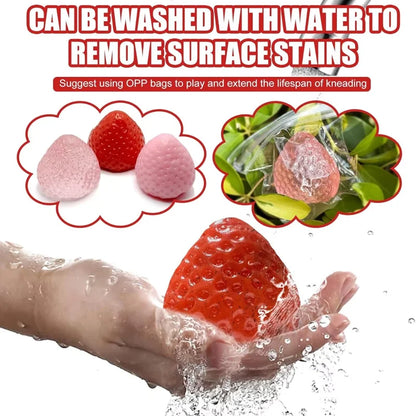 Strawberry Squishy Fidget Toy Slow Rebound Stress Relief Toy Cute Fruit Squeeze Toy Gift Perfect Desk Decoration for Kids Adults