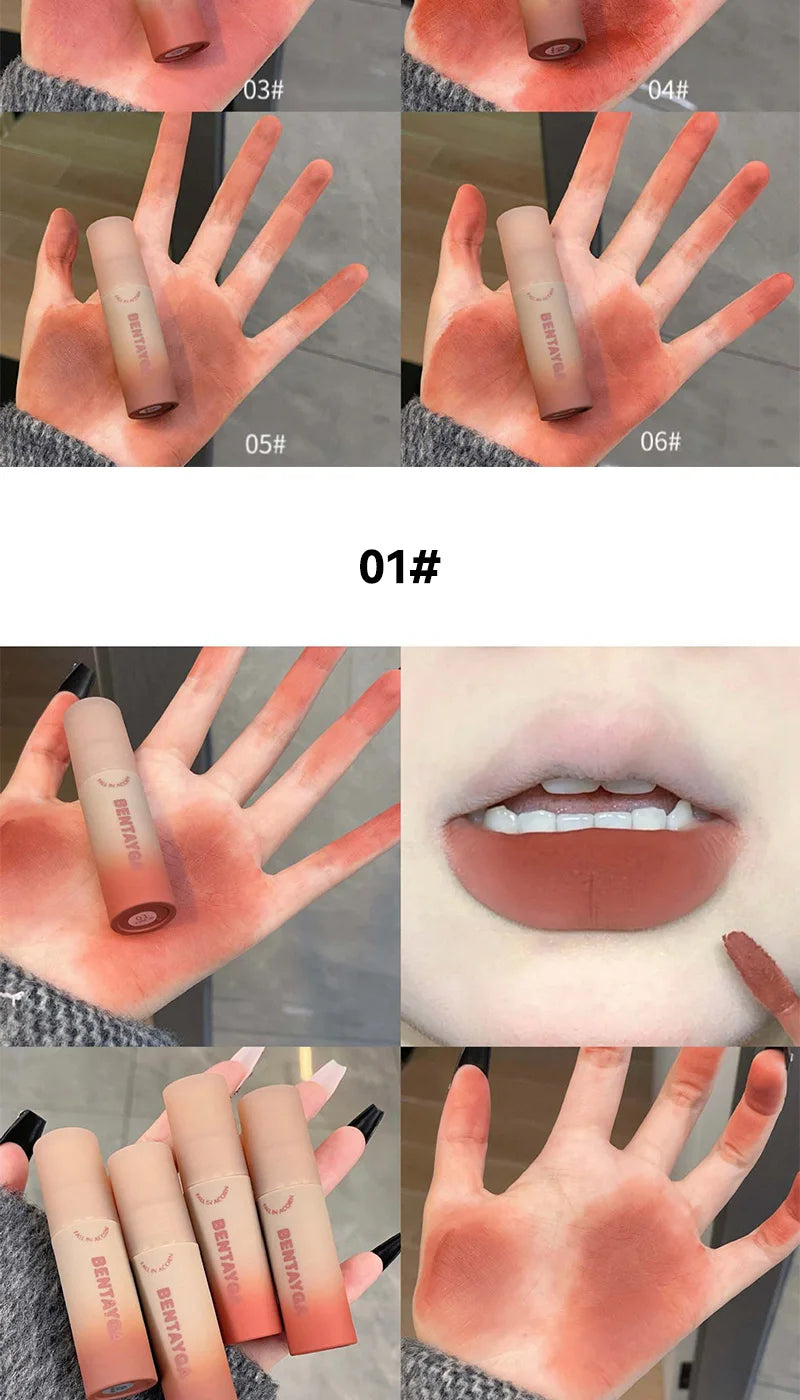 BENTAYGA Autumn Velvet Lip Mud — Matte Finish, Skin-Tone Enhancing Lip Tint, Versatile Nude Makeup, Budget-Friendly for Students