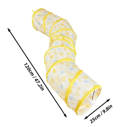 CAWAYI KENNEL Pet Cat Tunnel S-shape Collapsible Hole Indoor Outdoor Tube Kitty Tunnel Cat Pet Toy Space-Saving Cat Training Toy