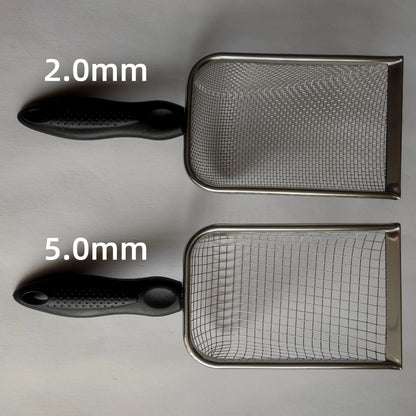 Cat Litter Shovel Stainless Steel Reptile Sand Substrate Shovel Clean Up Feces Fine Mesh Sifter For Bedding Cat Litter Scoop