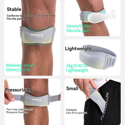 GOBYGO 1Pcs Sports Patella Strap Compression Knee Pads Adjustable Knee Sleeve  Outdoor Running Shock Absorption Jump Rope Unisex