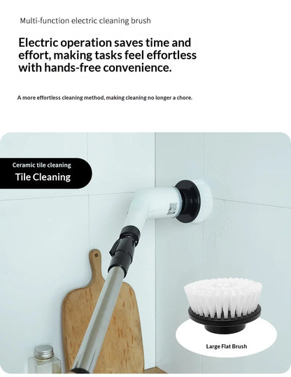HOMEFISH Cordless Spin Scrubber Electric Cleaning Brush for Bathroom Kitchen Toilet Multipurpose Household Cleaning Tool