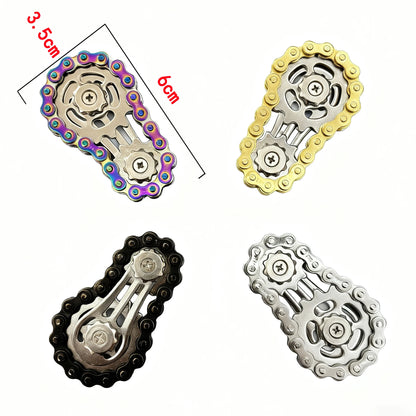 Metal Sprockets Flywheel Gear Fingertip Gyro Fidgeting Spinner Antistress Anxiety Bike Chains Spinner Fidget Toys for Adult Kids