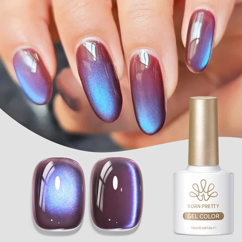BORN PRETTY 10ml Brown Purple Black Red Cat Magnetic Gel Polish Manicure Soak Off UV Gel Nail Art Varnish Autunm Winter Nails