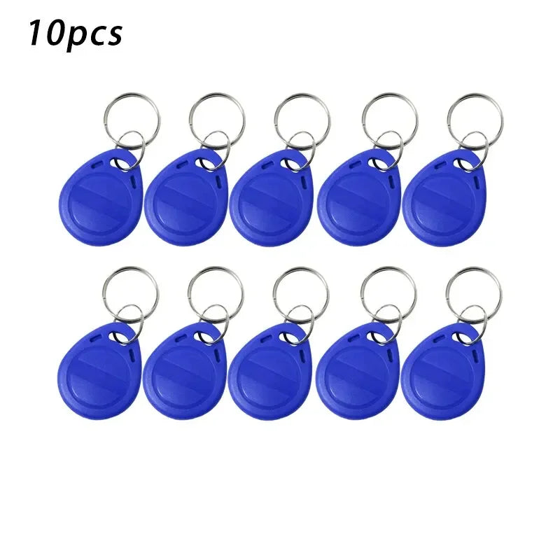 10pcs 125KHz T5577 Keyfobs Rewritable Duplicate Tag 5200 Proximity Copy Access Card ID Token Ring RFID Cloner Keychain