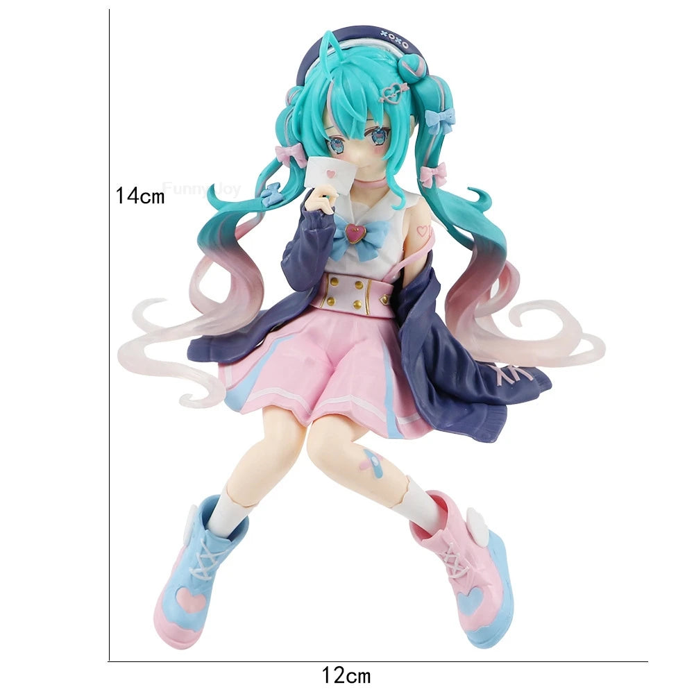Anime Figure Cherry Blossoms Dress Action Figures Kawaii Swimsuit Vocaloid PVC Collectible Model Toys Girl Gift