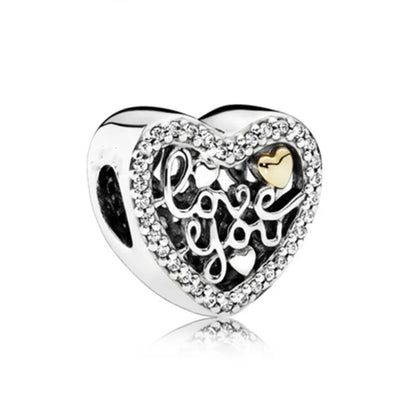 2025 New S925 Silver Spring Ball Bear Cross Pendant Suitable for Original Bracelets DIY Accessories Women's Charm Jewelry Gifts