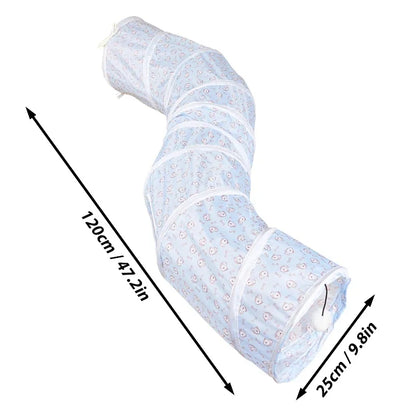 CAWAYI KENNEL Pet Cat Tunnel S-shape Collapsible Hole Indoor Outdoor Tube Kitty Tunnel Cat Pet Toy Space-Saving Cat Training Toy