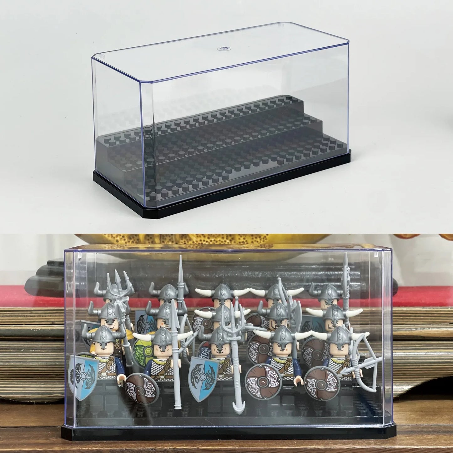 1pc 3-Tier Universal Minifigure Storage Box, Acrylic Collection Display Case, Dustproof Minifigure Organizer Compatible