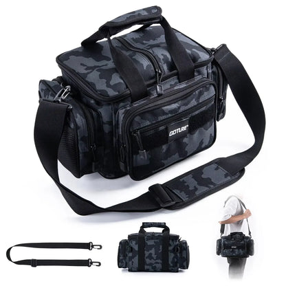 Goture Fishing Tackle Bags 38*23*19cm Shoulder Bag High Capacity 600D Oxford Cloth Outdoor Cycling Backpack Camping Picnic Bag