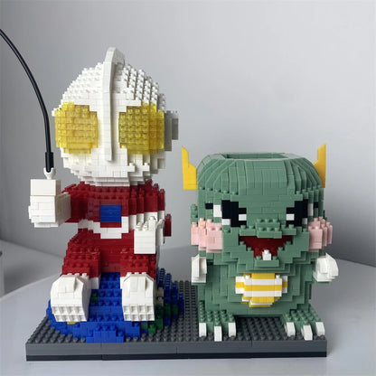 Astronaut Series Micro Mini Building Blocks with LED Lights, Enhances Desk Aesthetics, Pen Holder Assemble Brilliance the Cosmos