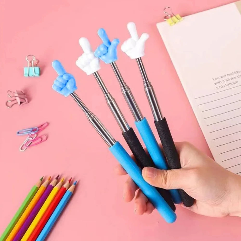 1pPointer Finger Stainless Steel Reading Sticks Telescopic Reading Finger Teaching Aids Gift for Teachers Pointer Finger Stick