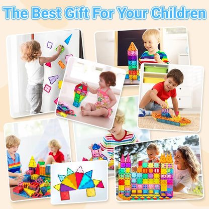 40/64/100PCS Magnetic Building Blocks Montessori  Educational Constructor Toys Set For Kids Game For Boys Girl Gifts
