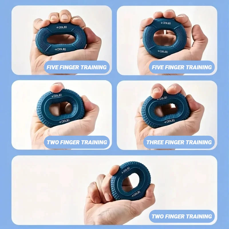 Silicone Finger Grip Circle For Adults Wrist Support Hand Strengthener Rehabilitation Training Double Strength Ring