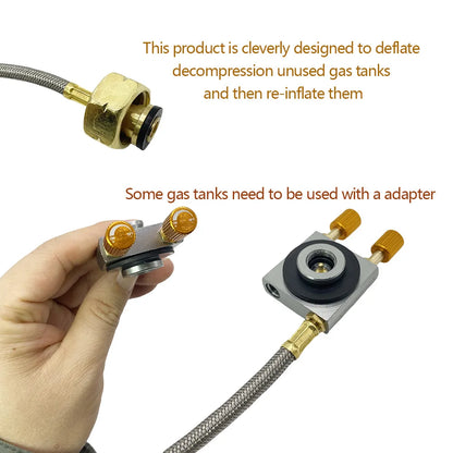 Europe Outdoor Cylinder Filling Adapter Gas Refill Adapter Gas Flat Cylinder Tank Coupler Adaptor With Pressure Relief Valve
