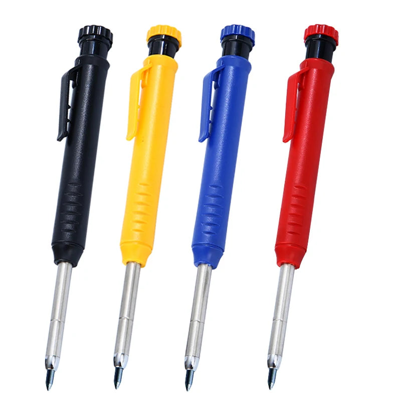 Solid Carpenter Pencil Set Deep Hole Marking Tool Pen Built In Pencil Sharpener Carpenter Lead Core Automatic Pencil Drawing Pen