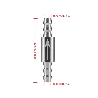 Dioxide Cylinder To CO2 System Diffuser Stainless Steel Check Valve For CO2 equipment Non Return Water 4mm Aquarium Water Valve