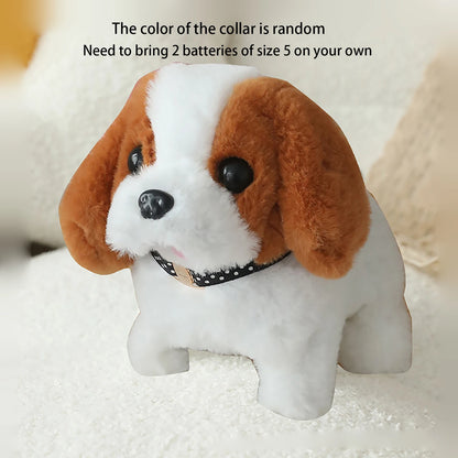 Simulated plush electronic dog, robotic dog, electronic pet that walks and barks, electric puppy toy, holiday gift