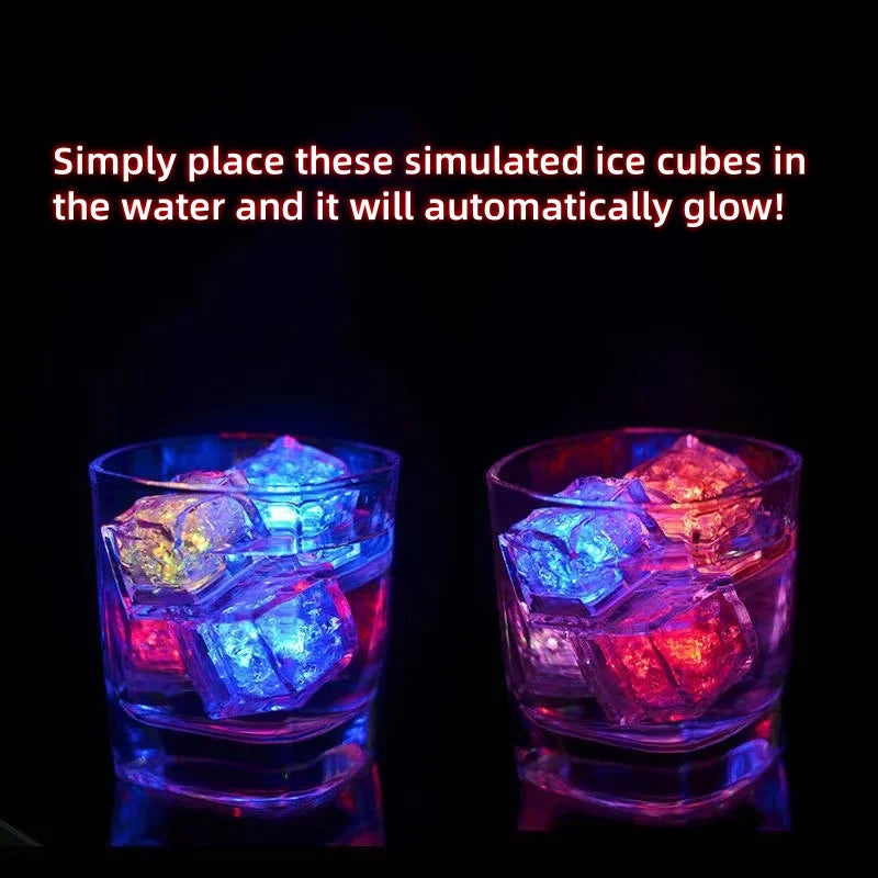 6/12PCS Baby Bath Bathtub LED Light Up Toys Colorful Waterproof Glowing Ice Cube for Bathtub Swimming Pool Birthday Xmas Gift