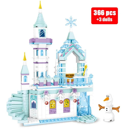 Friends Princess Luxury Ice Castles Building Blocks Playground House Movies Bricks Classic Figures Set Toy for Girls DIY Gift