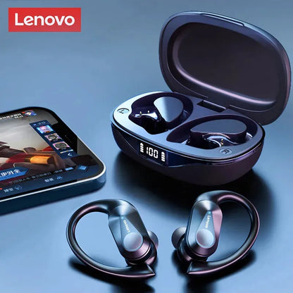 Lenovo LP75 TWS Wireless Bluetooth V5.3 Earphones IPX5 Digital Display Ear Hook Earbuds HiFi Stereo Noise Reduction Headphones