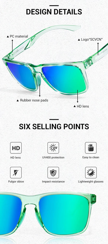 SCVCN New Polarized Sunglasses for Men MTB Cycling Glasses Outdoor Sports Bike UV400 Goggles Women Road Bicycle Cycling Glasses