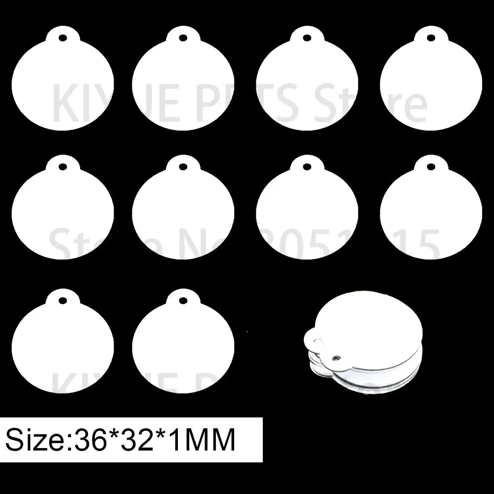 20Pcs Wholesale Personalized Pet ID Nameplate  Heat Transfer Aluminum Blank Hang Tag Customized Key Ring Accessories Pendant