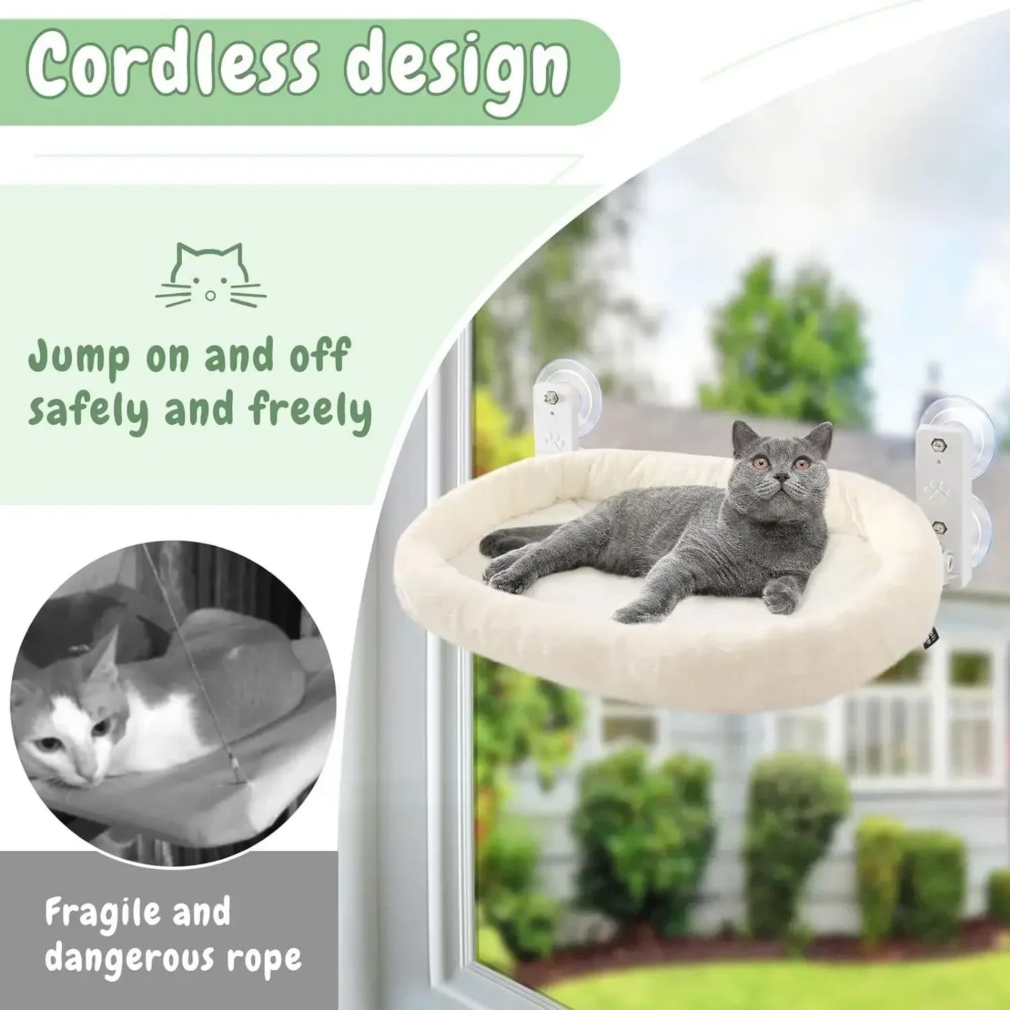 Winter Cat Hammock Window Habitat Cat Sunbathing Glass Hanging Suction Cup Balcony Pet Nest Foldable Pet Bed Cat Supplies