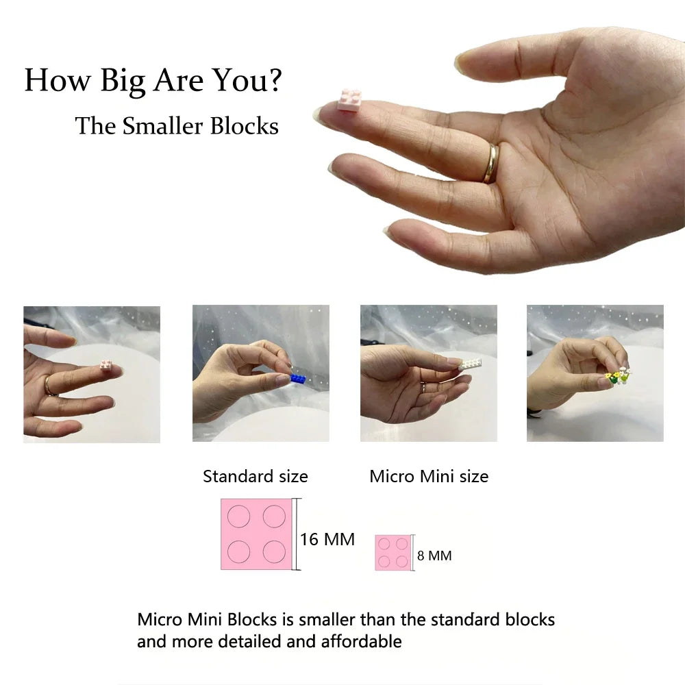 Little Yellow Duck Puzzle Assembly Building Blocks Toys Animal Series 3D Model Micro Mini Diamond Bricks Pig Panda Hamster Snail
