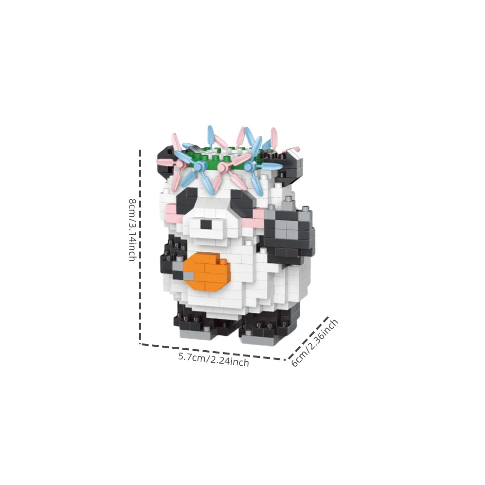 Knew Built Adorable Panda Micro Mini Building Blocks: Five Lovable Shapes, with Charming Apple and Bamboo Perfect Playmate Toys