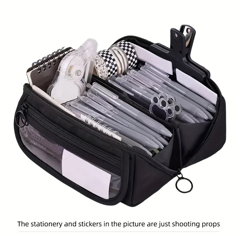 1pc large capacity learning pencil case with multifunctional desktop organization and storage stationery box for boys and girls