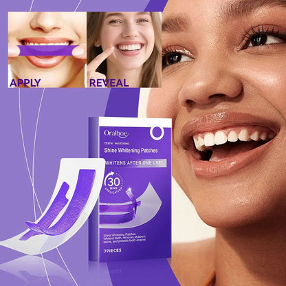 7pcs Purple Teeth Whitening Strips Professional Tooth Stain Removal Brighten Dental Bleaching Kit For Sensitive Teeth Oral Care