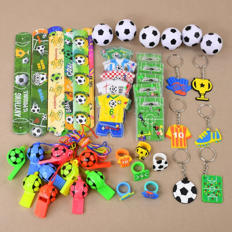 Soccer Party Favors Football Theme Bracelets Keychain Pin Ball Maze Game Toys Kids Birthday Party Pinata Fillers Christmas Gift