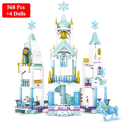 Friends Princess Luxury Ice Castles Building Blocks Playground House Movies Bricks Classic Figures Set Toy for Girls DIY Gift