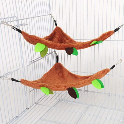 5pcs/set Plush Cotton Hamster Hammock Round Swing for Rats Rodent Small Animal Guinea Pig Ferret Double-layer Nests Pet Supplies