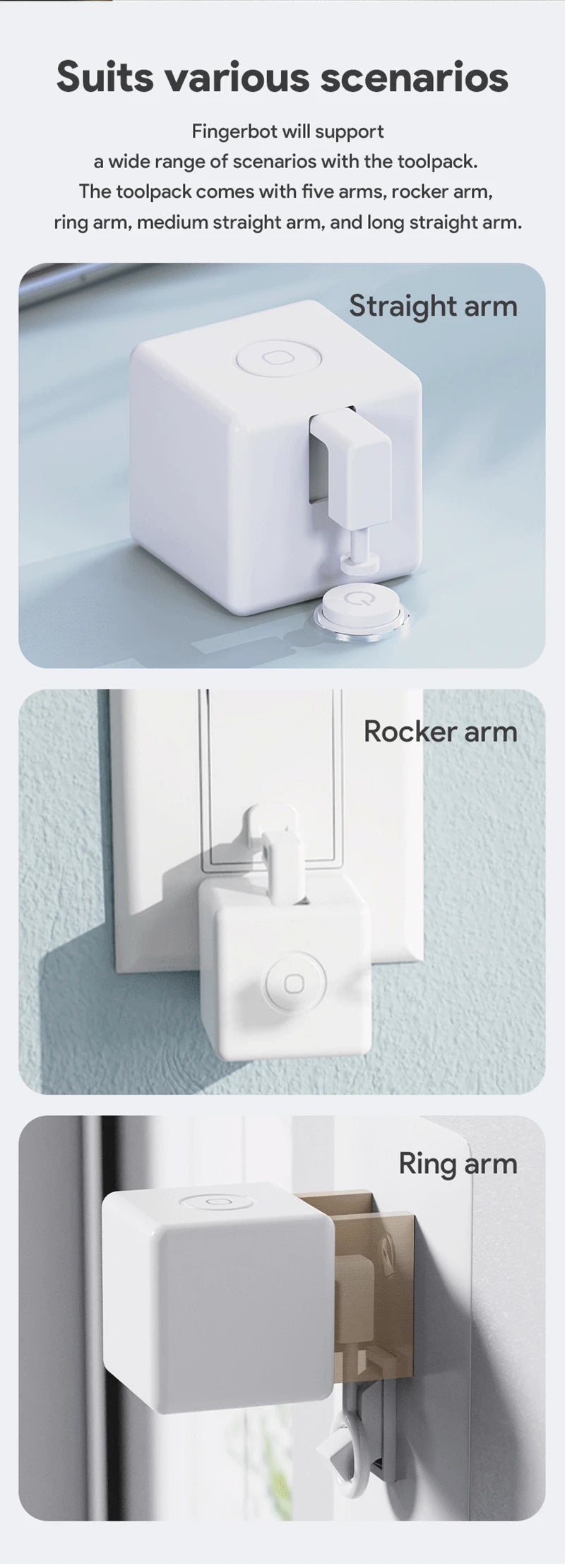 New Zigbee Smart Fingerbot Plus Switch Button Pusher Touch Arms Fingerbot Tuya Smart Life Control Work with Alexa Google Alice