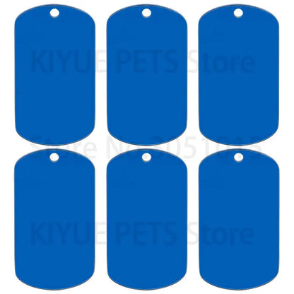 10 Pcs Blank ID Tag Stainless Steel Military  Name Plate Keychain For DIY Accessories Custom Logo Name Women Men Keychain Ring