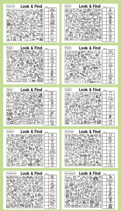 Children's Search for Items Game, Enhance Visual Perception, Fun Coloring Book, Focus and Attention, Handwriting Exercise Book