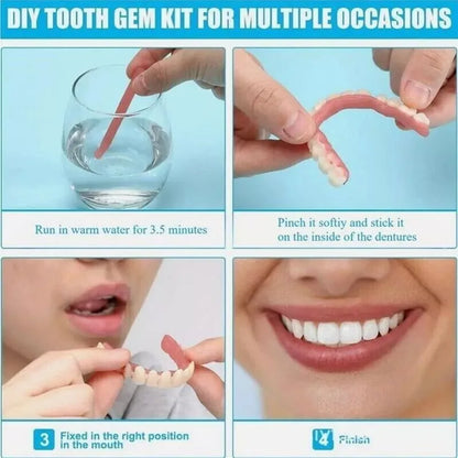 DIY Customizable Tooth Cover Denture Care Upper And Lower Plastic Dentures Preformed False Teeth Set Dental Resin Denture